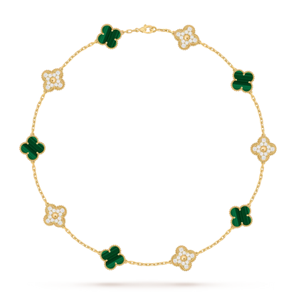 [Avelora]CLASSIC LUCKY 10-MOTIF CLOVER NECKLACE GOLD COLLECTION