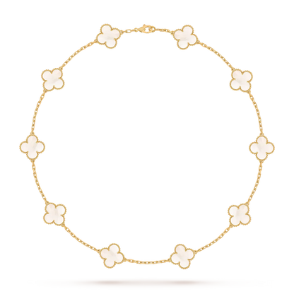 [Avelora]CLASSIC LUCKY 10-MOTIF CLOVER NECKLACE GOLD COLLECTION