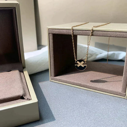 [Avelora]JEUX DE ROSE GOLD DIAMOND NECKLACE