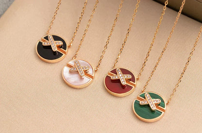 [Avelora]JEUX DE ROSE GOLD DIAMOND NECKLACE