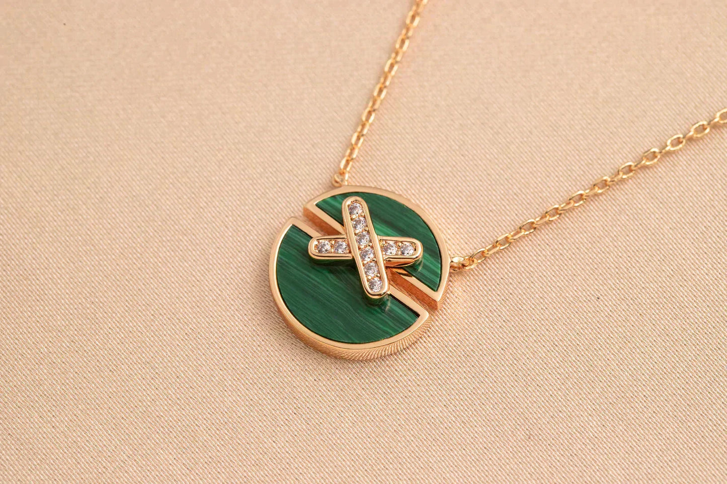 [Avelora]JEUX DE ROSE GOLD DIAMOND NECKLACE