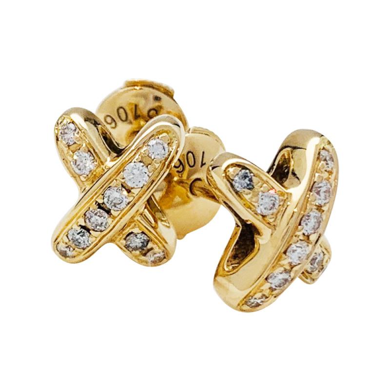 [Avelora]JEUX DE GOLD DIAMOND EARRINGS