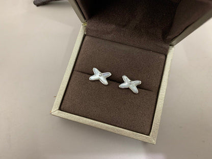 [Avelora]JEUX DE WHITE MOP SILVER DIAMOND EARRINGS