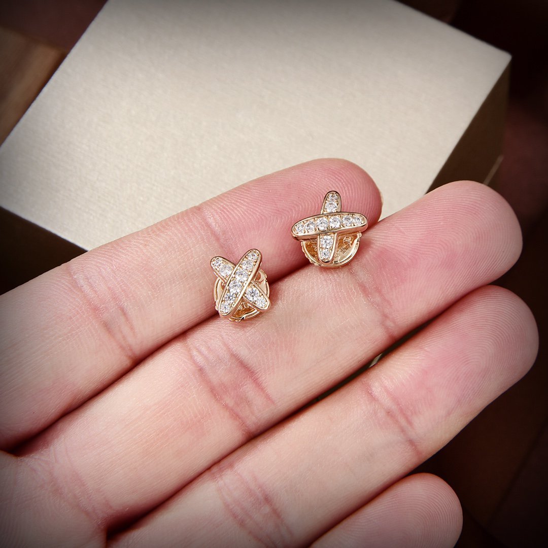 [Avelora]JEUX DE GOLD DIAMOND EARRINGS