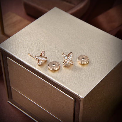 [Avelora]JEUX DE GOLD DIAMOND EARRINGS