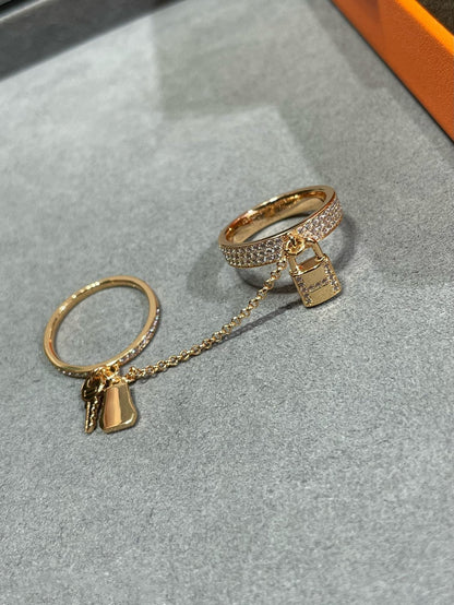 [Avelora]HM KELLY CLOCHETTE DOUBLE RING IN  WITH DIAMONDS