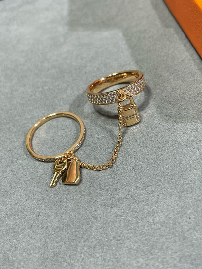 [Avelora]HM KELLY CLOCHETTE DOUBLE RING IN  WITH DIAMONDS