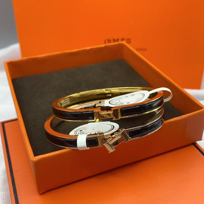 [Avelora]CLASSIC HM CLIC BLACK 8MM ENAMEL BRACELET
