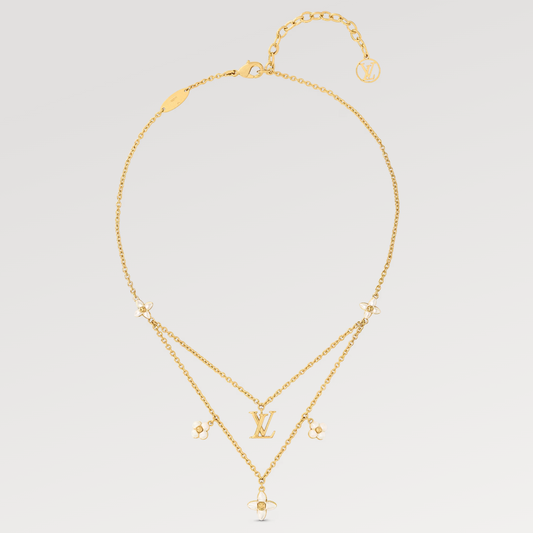[Avelora]FLOWERGRAM GOLD MOP DOUBLE ROW NECKLACE