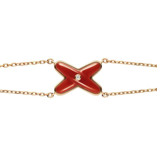 [Avelora]JEUX BRACELET CARNELIAN ROSE GOLD 1 DIAMOND