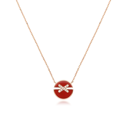 [Avelora]JEUX DE ROSE GOLD DIAMOND NECKLACE