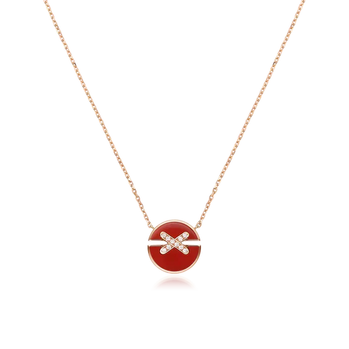 [Avelora]JEUX DE ROSE GOLD DIAMOND NECKLACE