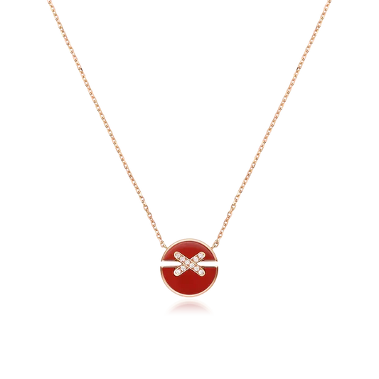 [Avelora]JEUX DE ROSE GOLD DIAMOND NECKLACE