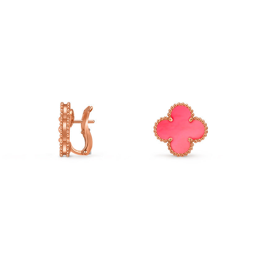 [Avelora]15MM CLOVER FLOWER STUD EARRINGS ROSE GOLD COLLECTION