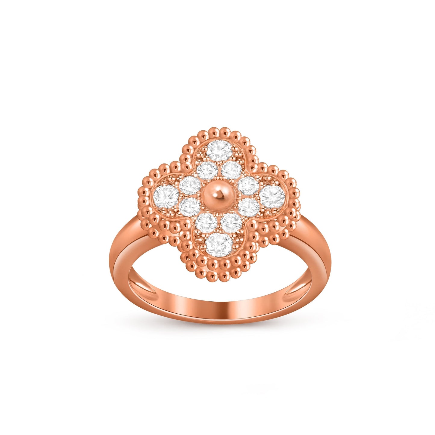 [Avelora]LUCKY CLOVER VINTAGE ROSE GOLD RING COLLECTION
