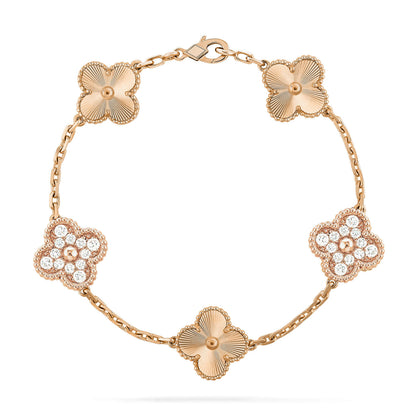 [Avelora]LUCKY CLOVER 5-MOTIF BRACELET - LASER COLLECTION