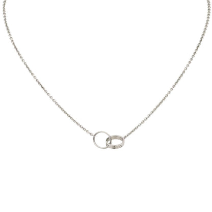 [Avelora]LOVE DOUBLE-RING INTERLOCKED NECKLACE