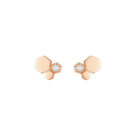 [Avelora]BEE LOVE ROSE GOLD DIAMOND EARRINGS
