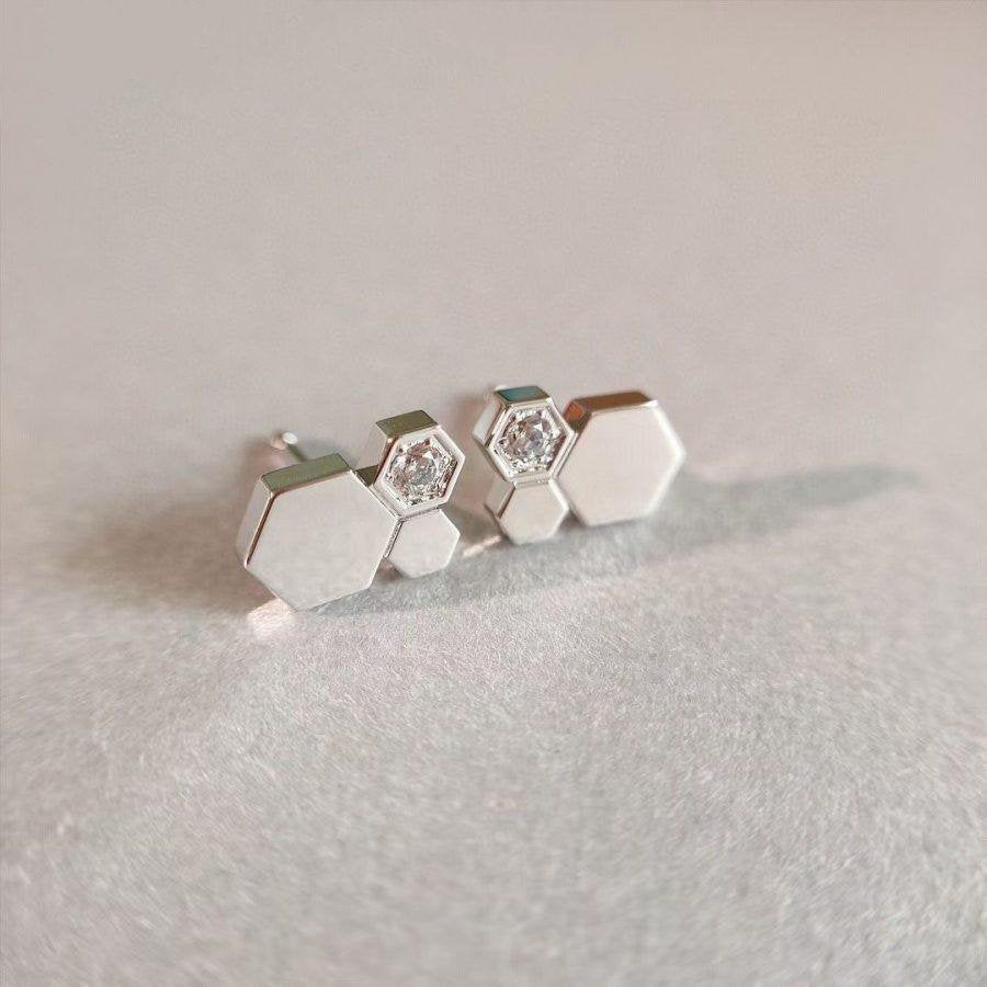 [Avelora]BEE LOVE SILVER DIAMOND EARRINGS