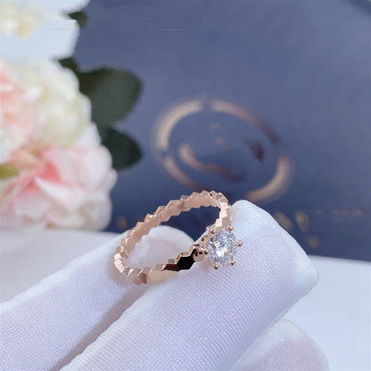 [Avelora]BEE LOVE RING ROSE GOLD 1 DIAMOND