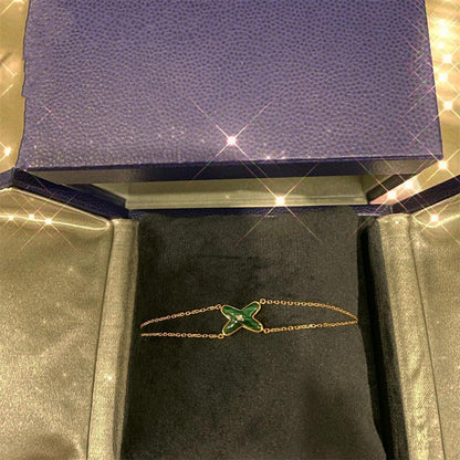 [Avelora]JEUX BRACELET MALACHITE ROSE GOLD 1 DIAMOND
