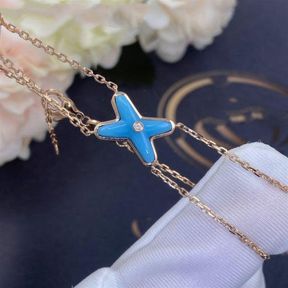[Avelora]JEUX BRACELET TURQUOISE ROSE GOLD 1 DIAMOND
