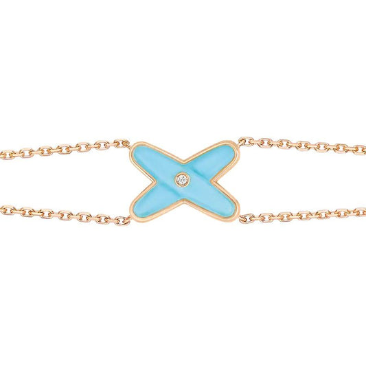 [Avelora]JEUX BRACELET TURQUOISE ROSE GOLD 1 DIAMOND