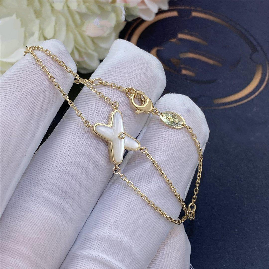 [Avelora]JEUX BRACELET WHITE MOP GOLD 1 DIAMOND
