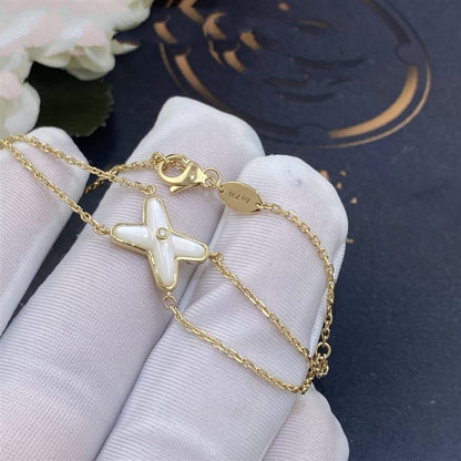 [Avelora]JEUX BRACELET WHITE MOP GOLD 1 DIAMOND