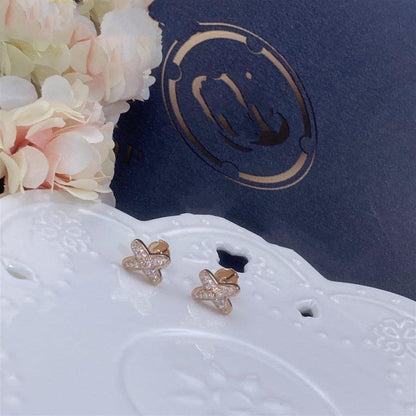 [Avelora]JEUX DE ROSE GOLD DIAMOND EARRINGS
