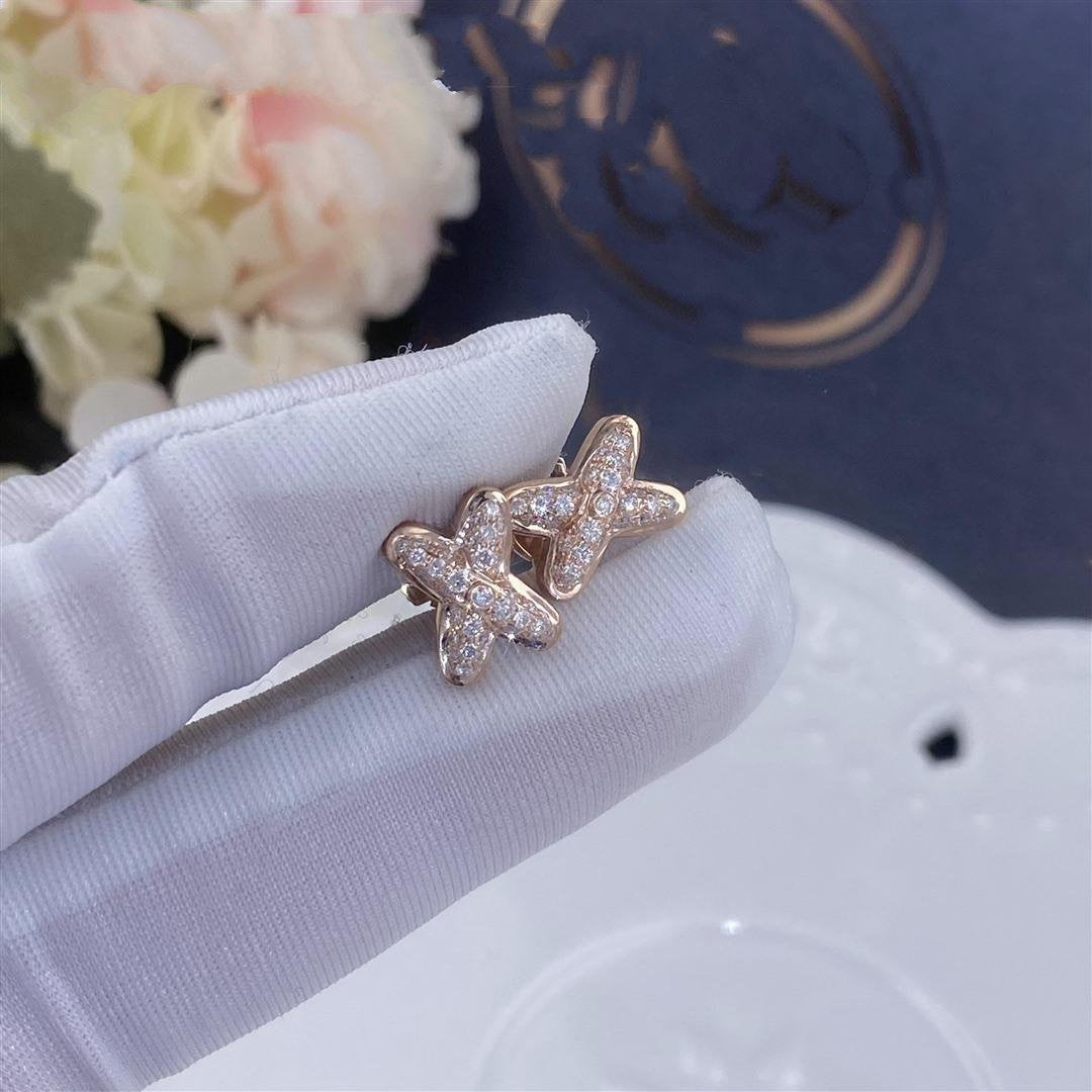 [Avelora]JEUX DE ROSE GOLD DIAMOND EARRINGS