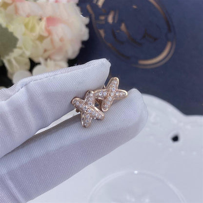 [Avelora]JEUX DE ROSE GOLD DIAMOND EARRINGS