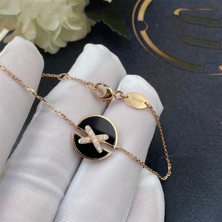 [Avelora]JEUX DE BRACELET ONYX ROSE GOLD DIAMOND