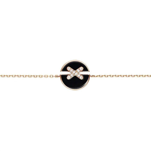 [Avelora]JEUX DE BRACELET ONYX ROSE GOLD DIAMOND