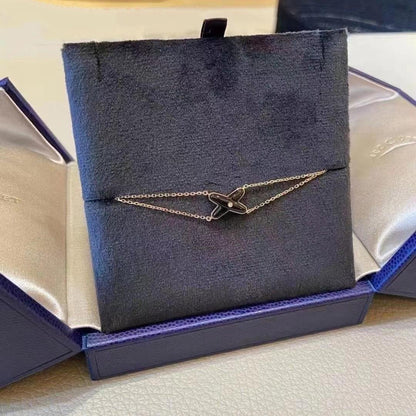 [Avelora]JEUX BRACELET ONYX ROSE GOLD 1 DIAMOND