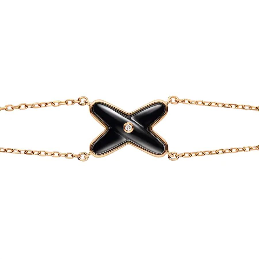 [Avelora]JEUX BRACELET ONYX ROSE GOLD 1 DIAMOND