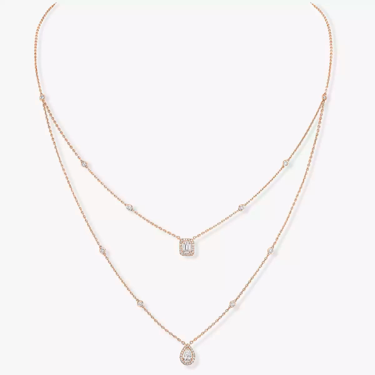 [Avelora]MY TWIN 2-ROW DIAMOND NECKLACE