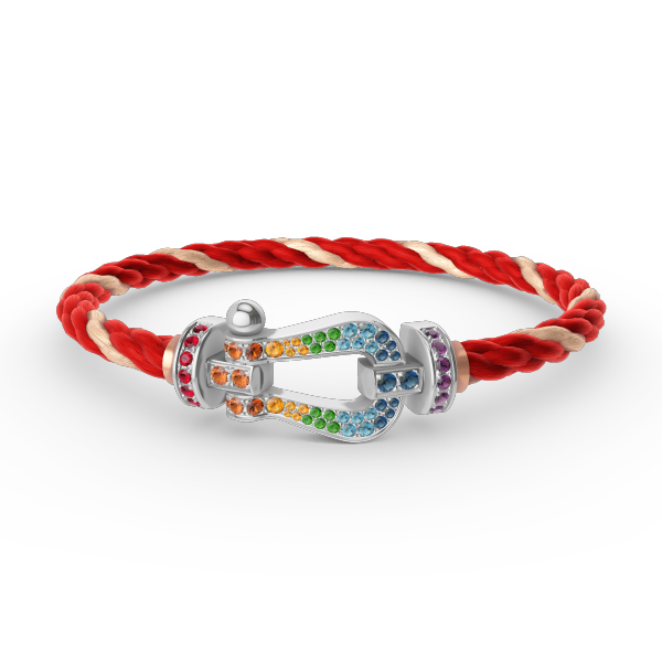 [Avelora]FORCE LARGE HORSESHOE COLORED DIAMOND BRACELET - WHITE GOLD
