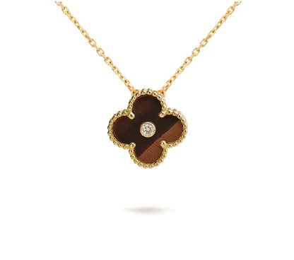 [Avelora]15MM CLOVER FLOWER DIAMOND PENDANT NECKLACE COLLECTION