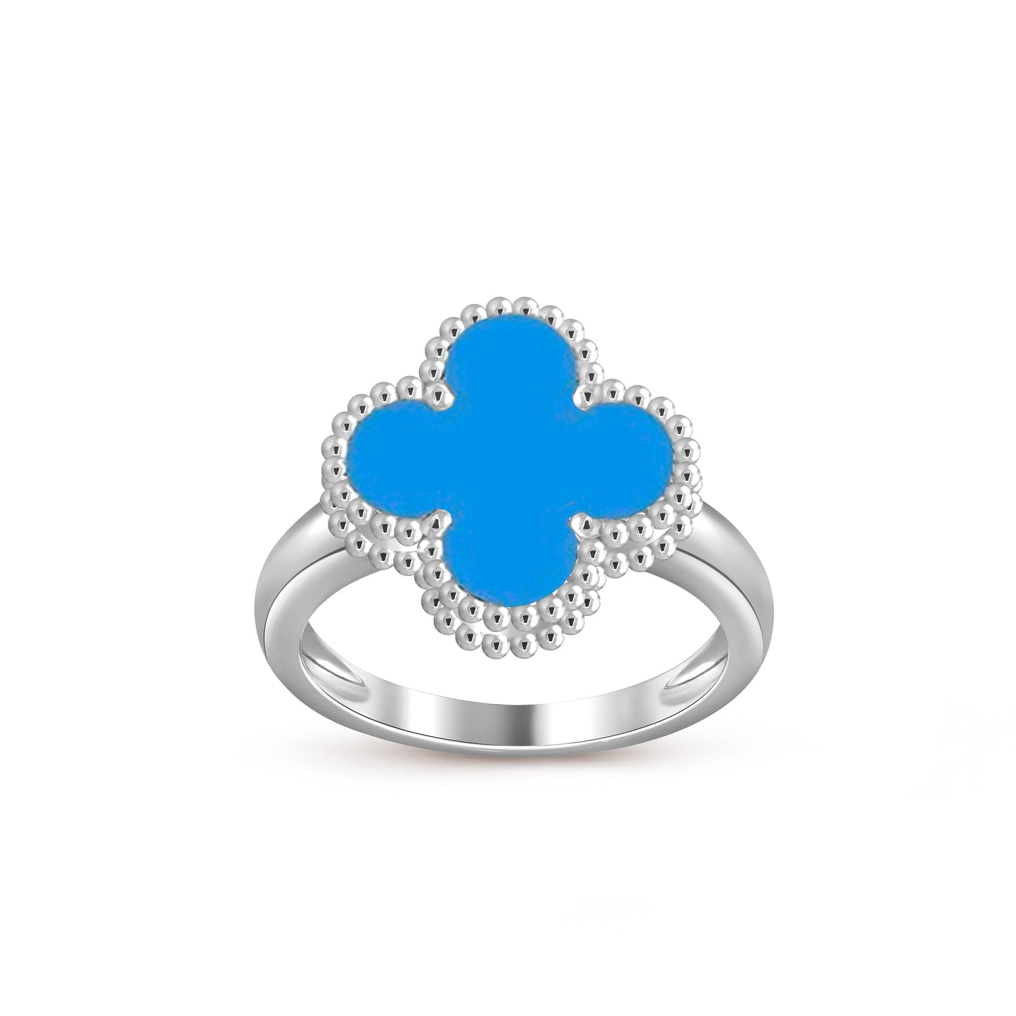 [Avelora]LUCKY CLOVER VINTAGE WHITE GOLD RING COLLECTION
