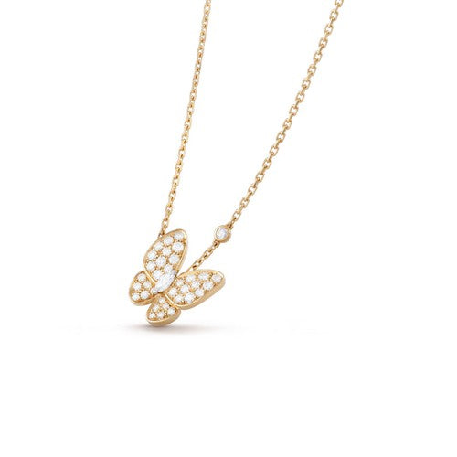 [Avelora]BUTTERFLY DIAMOND CHARM NECKLACE