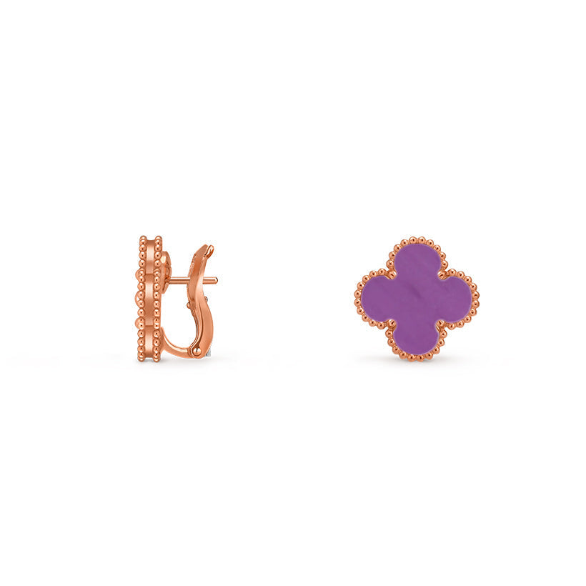 [Avelora]15MM CLOVER FLOWER STUD EARRINGS ROSE GOLD COLLECTION