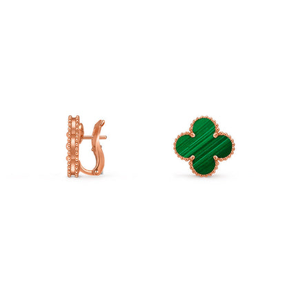 [Avelora]15MM CLOVER FLOWER STUD EARRINGS ROSE GOLD COLLECTION