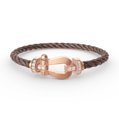 [Avelora]FORCE LARGE HORSESHOE HALF DIAMOND BRACELET - ROSE GOLD