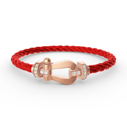 [Avelora]FORCE LARGE HORSESHOE HALF DIAMOND BRACELET - ROSE GOLD