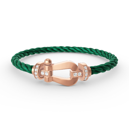 [Avelora]FORCE LARGE HORSESHOE HALF DIAMOND BRACELET - ROSE GOLD