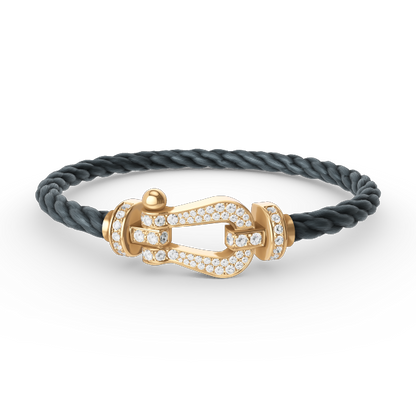 [Avelora]FORCE LARGE HORSESHOE FULL DIAMOND BRACELET - GOLD