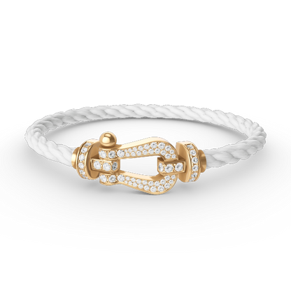 [Avelora]FORCE LARGE HORSESHOE FULL DIAMOND BRACELET - GOLD
