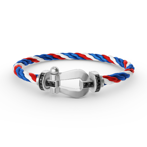 [Avelora]FORCE LARGE HORSESHOE BLACK DIAMOND BRACELET - WHITE GOLD