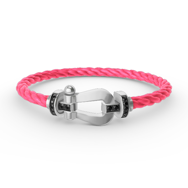[Avelora]FORCE LARGE HORSESHOE BLACK DIAMOND BRACELET - WHITE GOLD